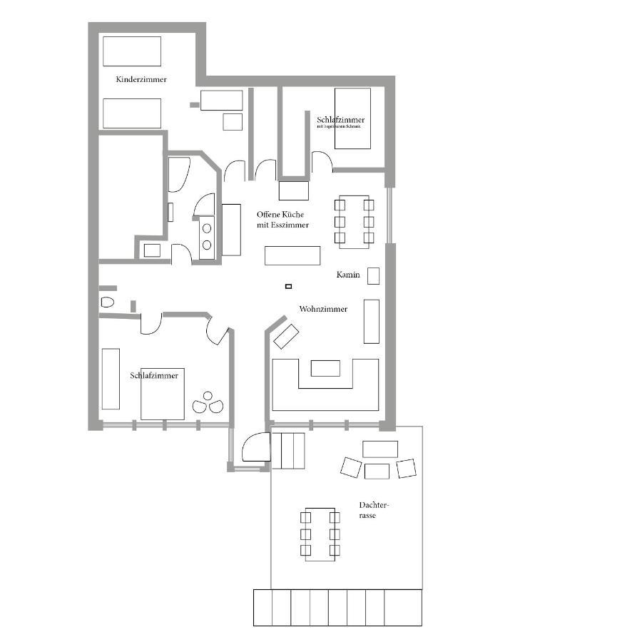 Helle, Offene Dachgeschosswohnung Mit Terrasse Oberloisdorf Exterior photo